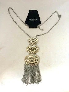 NX380 DESIGNER INSPIRED SILVER TONE METAL TASSEL PENDANT NECKLACE - Picture 1 of 1