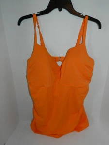 Swim by Cacique 42DD orange tankini top underwire bra lined V - Picture 1 of 3