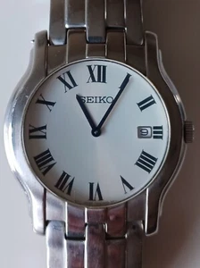 Vintage - Men's SEIKO 7N39 R2 Stainless Steel Bracelet Silver Watch - Picture 1 of 7
