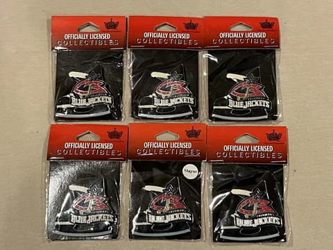 LOT OF 6 Columbus Blue Jackets Skate Magnets - New Factory Package - NHL Cover