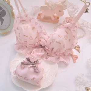 Girls Wireless Bralette Bra Set Chiffon Casual Underwear Teens Starter 32abc Bra - Picture 1 of 14