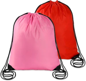 2Pcs Drawstring Bag Cinch Bags Drawstring Gym Bag Draw String Backpack Bulk Sack - Picture 1 of 7