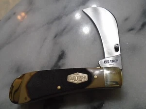 Old Timer Hawkbill Pruner Pocket Knife Linerlock Folder 216OT Delrin 4" Closed - Picture 1 of 8