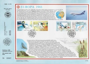 1988 EUROPA CYPRUS AIRWAYS AIRBUS AVIATION AIRLINES & FLAMINGOS BIRDS F.D. CARD - Picture 1 of 1