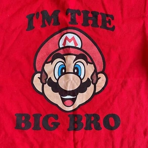 Nintendo Super Mario "I'm The Big Bro" Red Youth Large YL Graphic T Shirt - Picture 1 of 7