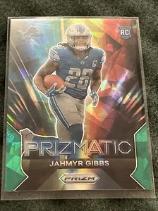 2023 Panini Prizm - Prizmatic Green Ice Prizm #20 Jahmyr Gibbs (RC) - Picture 1 of 8