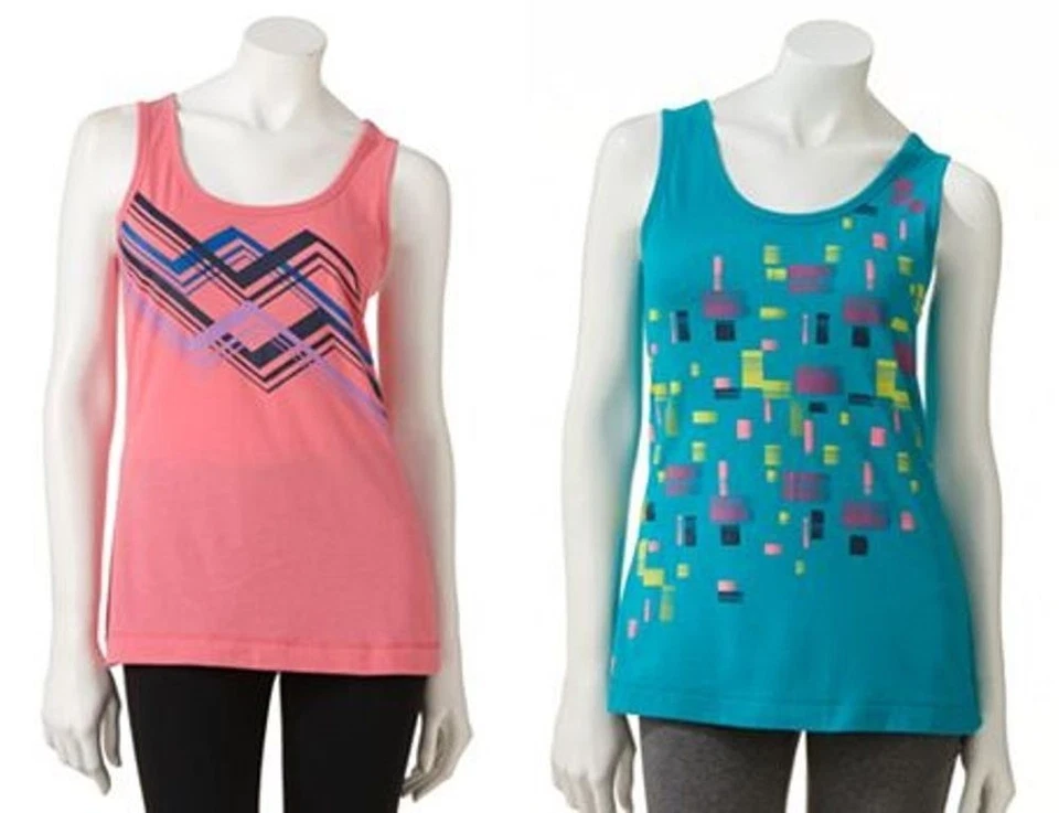 Camiseta sin mangas Tek Gear estampada Performance, U-PICK rosa o verde, mediana Foto 1 de 1