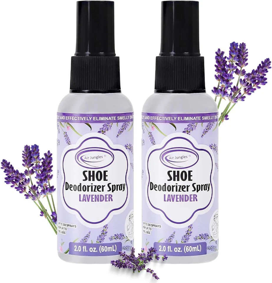 Air Jungles Lavender Scent Shoes Odor Deodorizer Spray, Pack of 2