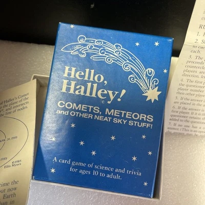 1985 Card Game “Hello Halley!” Science - Comets - Meteors - Age 10 Up - Gift - Image 1 of 4
