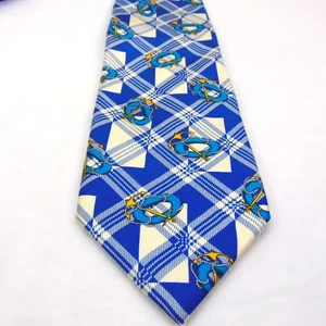 Thomas & Kent Silk Tie NWT Nautical Blue Plaid Anchors 100% Silk Maritime - Picture 1 of 7