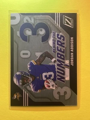 2023 Zenith Jordan Addison Behind The Numbers #14 Rookie Minnesota Vikings - Image 1 of 2