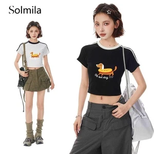 For Women Dog Print T Shirt Korean Style Tee Available In Various Sizes - Picture 1 of 11