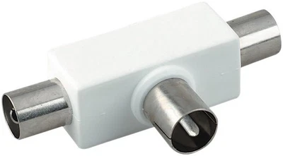 2 Way TV Aerial Splitter Combiner  Coaxial 1x Male 2x Female Freeview TV - Image 1 of 2