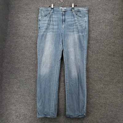 Eddie Bauer Jeans Womens 18T Tall Blue Boyfriend Fit Relaxed Flannel Lined Denim - Image 1 of 4