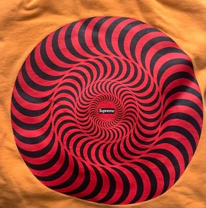 Supreme Spitfire Hoodie Herren Größe M SS18 Saison gebraucht selten orange fleckig - Bild 1 von 10