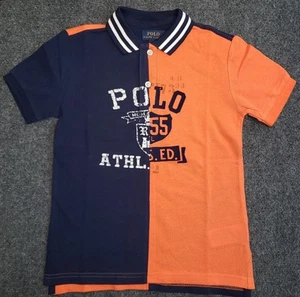 Polo Ralph Lauren Shirt Boys Athl Size 6 Orange Blue - Picture 1 of 5