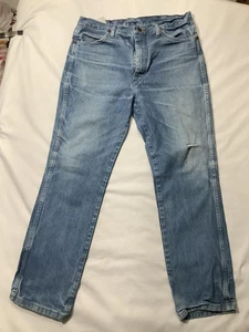 Pantalones de mezclilla Wrangler para hombre 32x30 lavado claro corte vaquero calce ajustado 100 % algodón 936DEN - Imagen 1 de 12