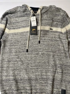 Sudadera con capucha A. Tiziano Vincent cuello redondo para hombre talla grande negra con estampado crema - Imagen 1 de 10