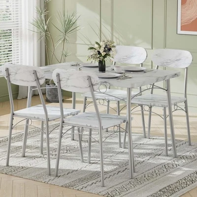 Kitchen Table and Chairs for 4, 5 Piece Dining Table Set with 4 Chairs fo - Image 1 of 4