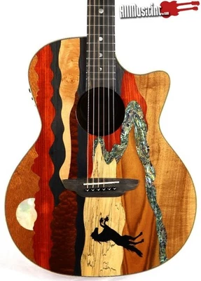 Luna Vista Stallion Tropical Woods Gloss Natural Acoustic Electric Guitar w/OHSC - Image 1 of 4