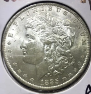 1885 O Morgan Dollar AU 90% Silver Dollar Coin - Picture 1 of 4