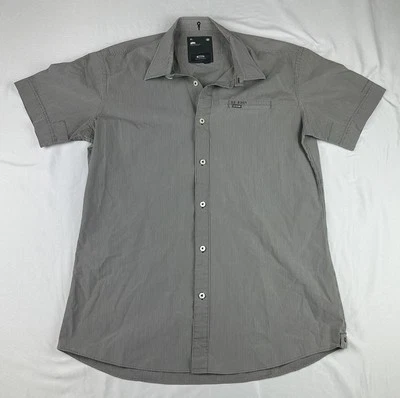 G Star Raw Mens XL Grey Button Up Striped Shirt Street wear Western Normcore - Image 1 of 4