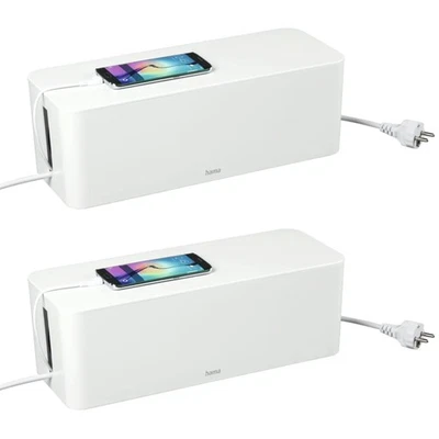 Set 2x Hama Kabelbox Kabelkasten Kabelmanager Ladebox Kabel-Organizer Box TV PC - Bild 1 von 4