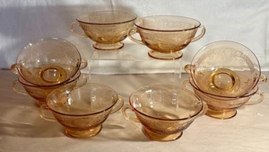 8 Fostoria Bernstein Vesper Fuß Sahne Suppenschalen - Bild 1 von 1