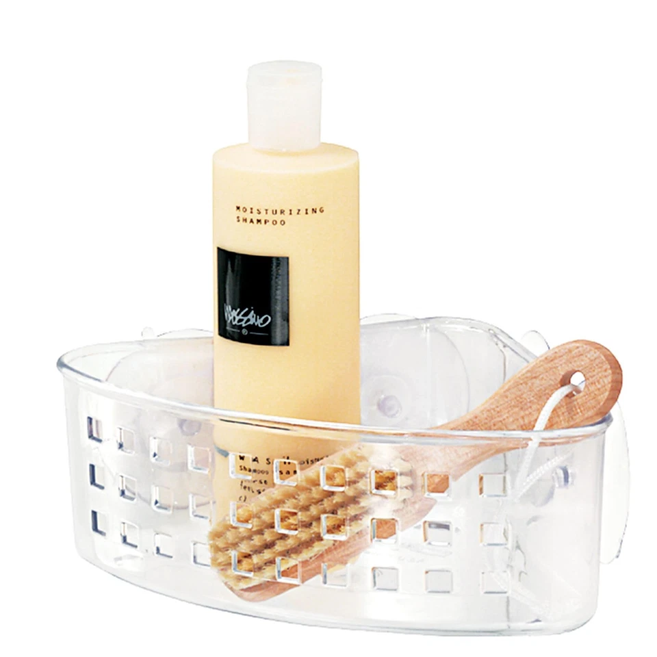 Corner Shower Caddy Basket w/ Suction Cups - Clear Plastic - Image 1 of 4