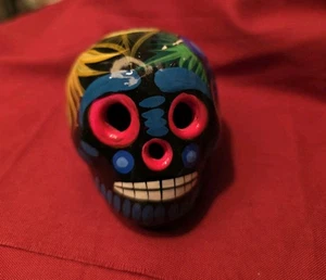 Mexikanische Keramik Talavera Vogel - handbemalte Sugar Skull Día de Muertos Figur - Bild 1 von 6