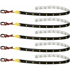 Tira de luces LED para coche, 5 unidades, 30 cm, 15 LED, autoadhesivas, con bate - Imagen 1 de 6