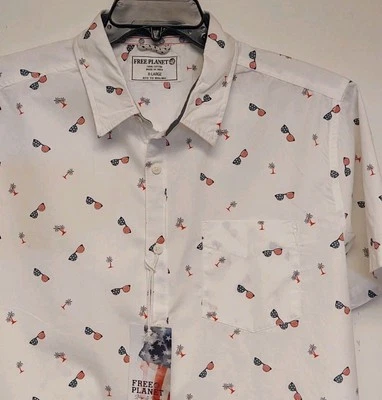 Free Planet Mens XL America Theme Stars And Stripes New With Tag NWT Casual - Image 1 of 4