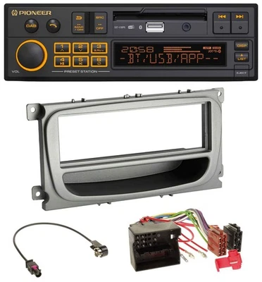 Pioneer DAB MP3 USB Bluetooth Autoradio für Ford Focus Galaxy C-Max ab 2007 silb - Bild 1 von 4