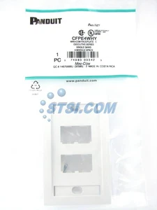 Panduit CFPE4WHY 4-Port Mini-Com Faceplate, Executive Series, White ~STSI - Picture 1 of 3