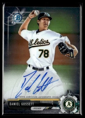 2017 Bowman Chrome Prospect Autographs Daniel Gossett Auto Oakland Athletics - Image 1 of 2