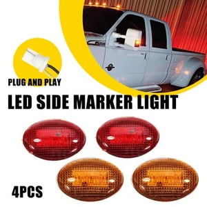 AUXITO Amber Red Fender Side Marker Signal LED Fit Light 99-10 Ford F350 F450 - Foto 1 di 9