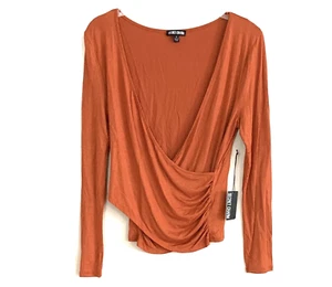 Gr. Medium Damen Criss Cross Bluse Secret Charm Orange Elegant Sexy NEU Z1 - Bild 1 von 8