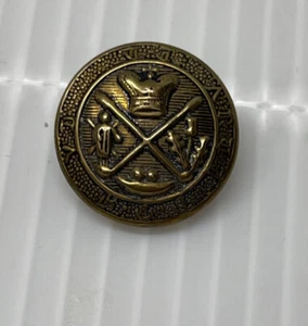 Mazza da golf vintage metallo tono oro Royal Blackheath (Londra) stemma gambo pulsante 20 mm - Foto 1 di 4