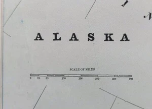 Vintage 1894 ALASKA Map 21"x14" Old Antique Original BRISTOL BAY JUNEAU SITKA AK - Picture 1 of 8
