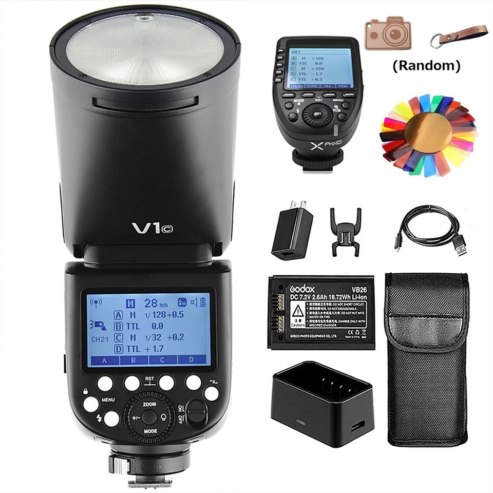 Godox V1-C 2.4G Camera Flash Speedlight Round Head + XPro-C Trigger for Canon - Image 1 of 4