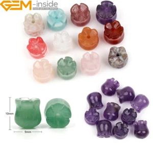 Mix Gemstone Flower buds & Pumpkin Pendant Healing Charms Jewelery 4Pcs Neckalce - Picture 1 of 62