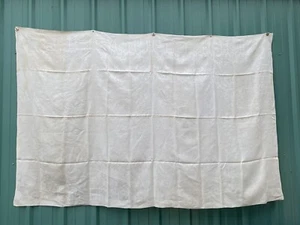 Antique Victorian Tablecloth 106x69” 1800s Cherub Hand Sewn Damask White #1a W25 - Picture 1 of 24