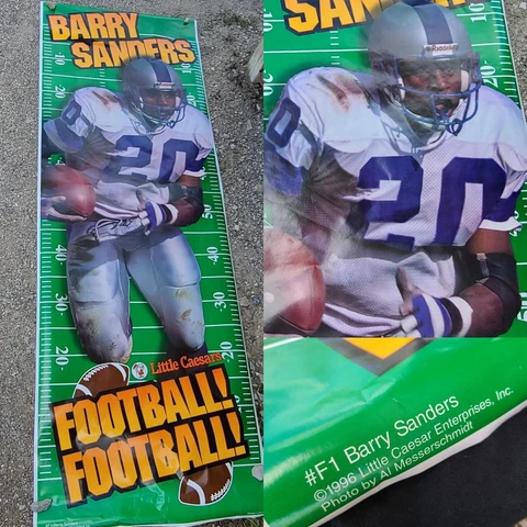 1996 LITTLE CAESARS POSTER NFL FOOTBALL BARRY SANDERS 6 FOOT DETROIT LIONS OSU Cover