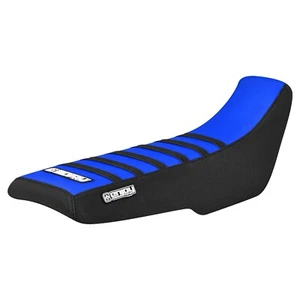 1988-1990 KAWASAKI KX 80 Gripper Seat Cover BLACK/ TM BLUE/ BLACK ribs #450 - Picture 1 of 4