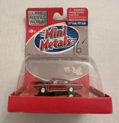 Classic Metal Works 30134 HO Mini Metals Red Bright 1967 Dodge Charger Car - Image 1 of 4