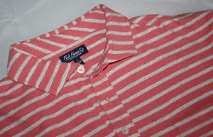 FISH HIPPIE CO Men's L Striped Cotton & Spandex Short Sleeve Polo Shirt