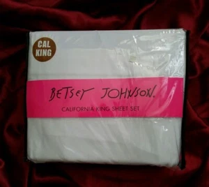 NEW Betsey Johnson CAL KING Sheet Set ~ White ~ - Picture 1 of 4