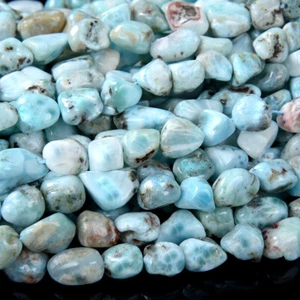 8-15MM Natural Larimar Gemstone Pebble Nugget Loose Beads (D186) - Picture 1 of 9
