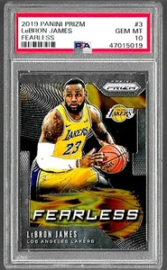 2019 PANINI PRIZM FEARLESS BASKETBALL CARD #3 LEBRON JAMES PSA 10 NBA LA LAKERS - Picture 1 of 5