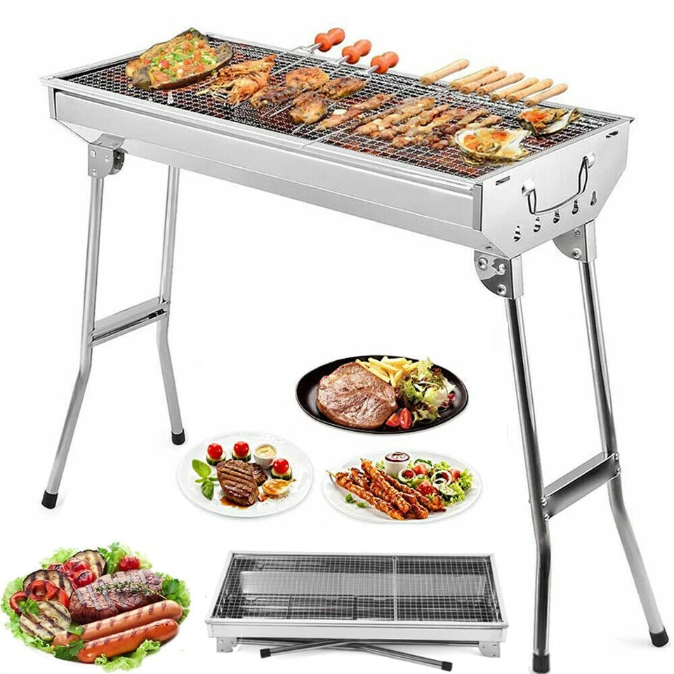 UTEN Grill BBQ Holzkohlegrill Klappgrill Camping Standgrill Tragbar Edelstahl